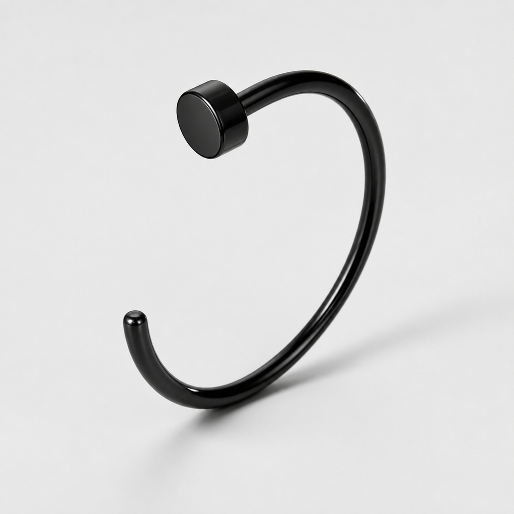 [TOPOSH-ROLE-ORDER-CLEANUP-20260717-BATCH11:TP-NS-BK-20G8-PLN-001:05] Titanium Nose Hoop – Black | 05_product_angles