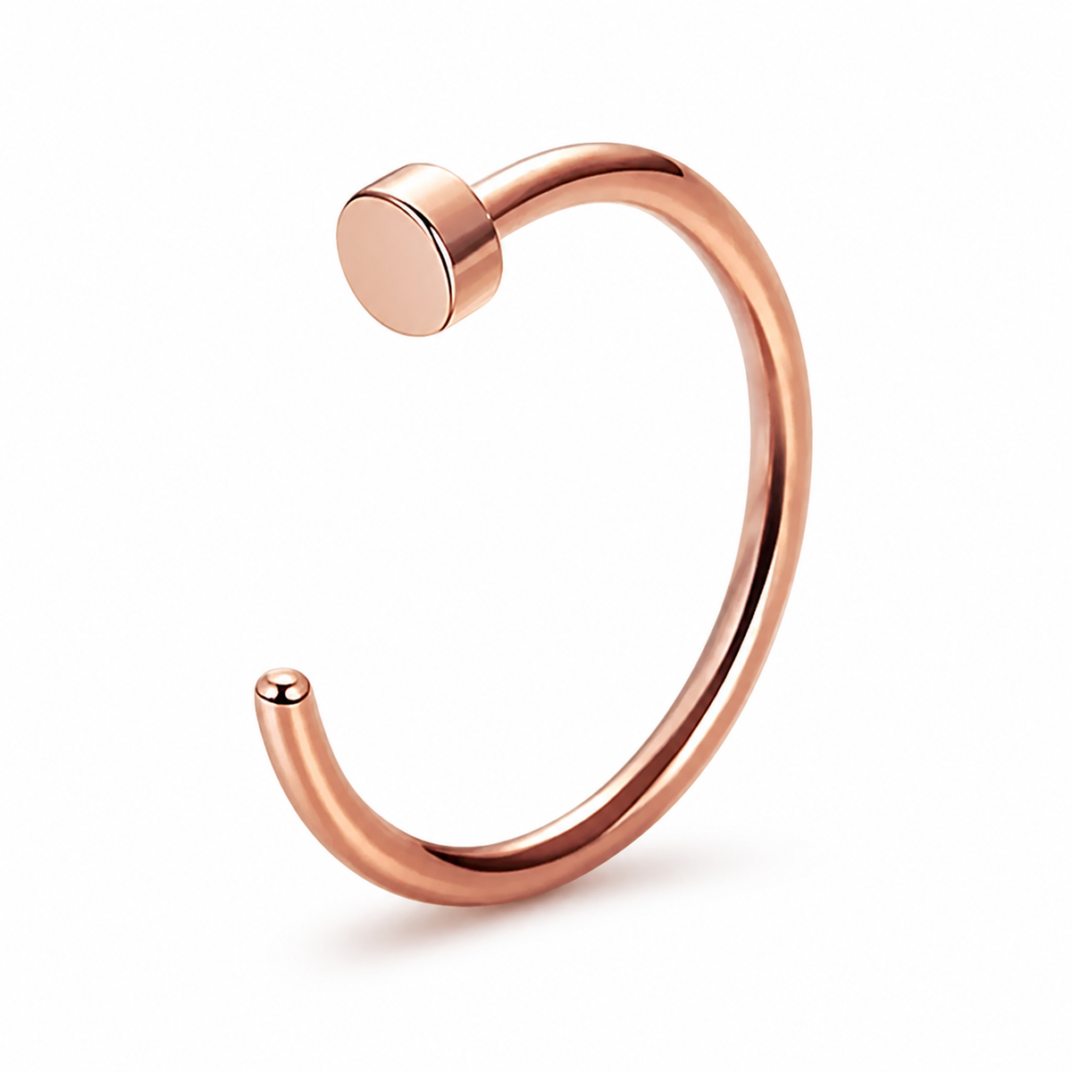 [TOPOSH-ROLE-ORDER-CLEANUP-20260717-BATCH11:TP-NS-RG-18G8-PLN-008:01] Titanium Nose Hoop – Rose Gold | 01_primary_product_bg