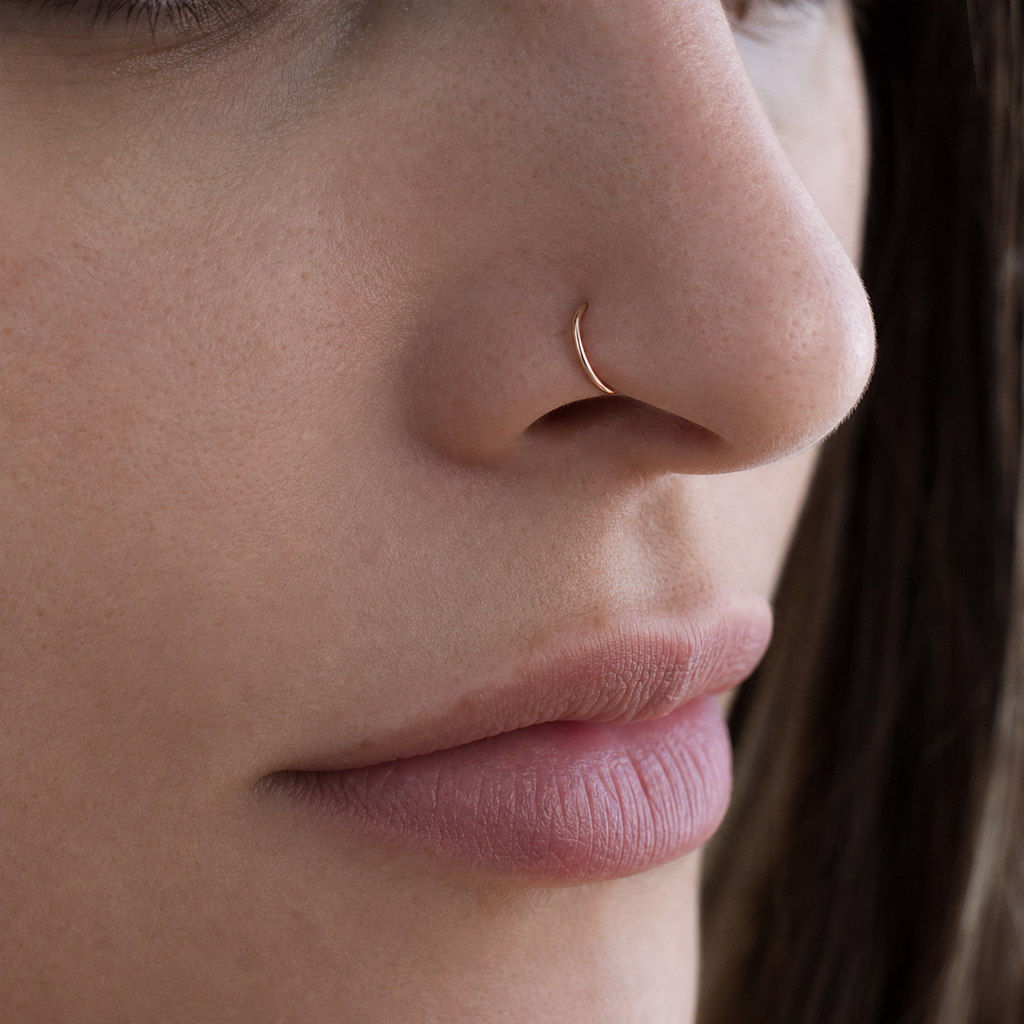 [TOPOSH-ROLE-ORDER-CLEANUP-20260717-BATCH11:TP-NS-RG-18G8-PLN-008:02] Titanium Nose Hoop – Rose Gold | 02_model_white