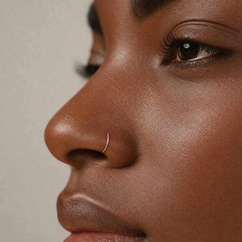 [TOPOSH-ROLE-ORDER-CLEANUP-20260717-BATCH12:TP-NS-RG-18G8-PLN-662:03] Titanium Nose Hoop – Rose Gold | 03_model_black