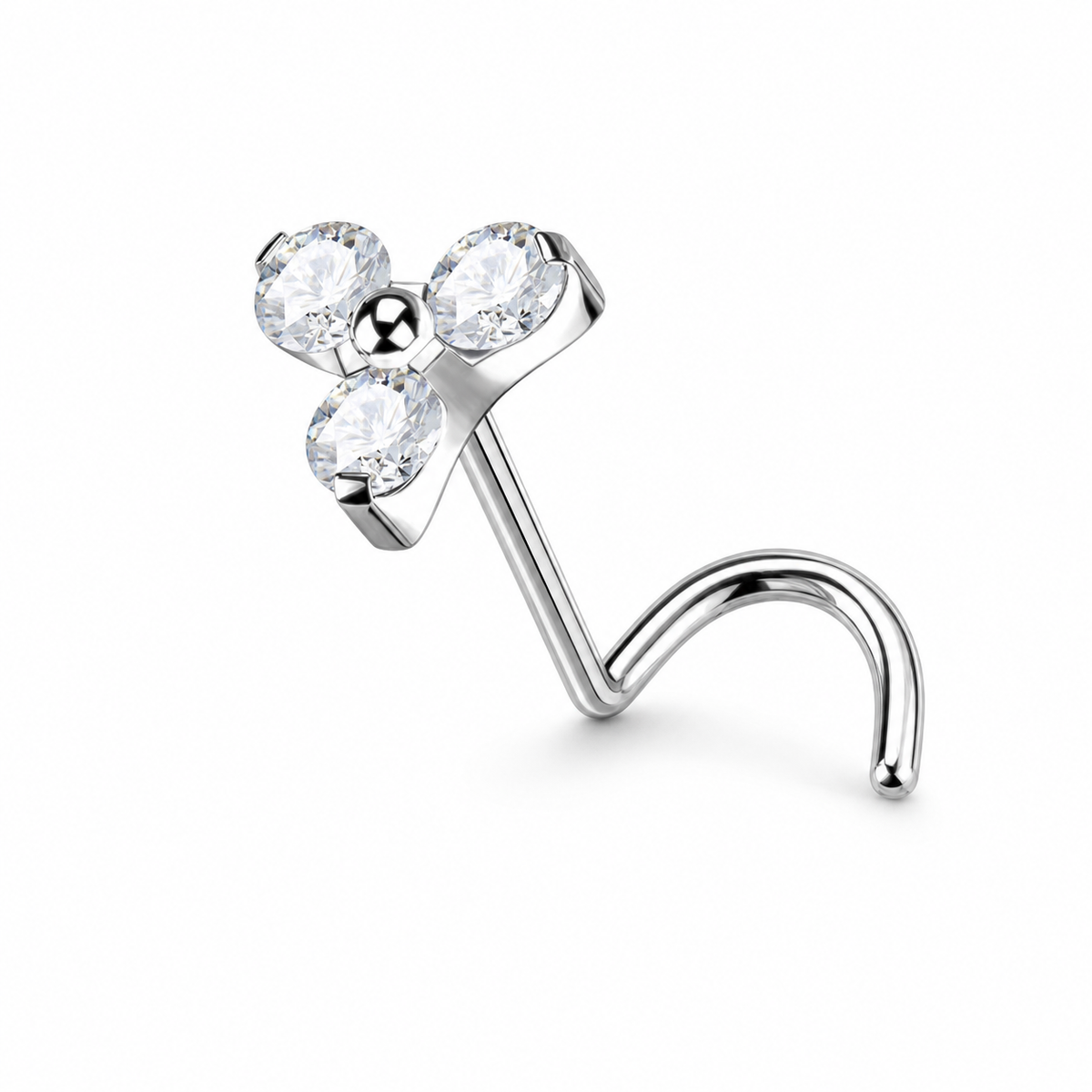 [TOPOSH-ROLE-ORDER-CLEANUP-20260717-BATCH12:TP-NS-SIL-0.8-CLCZ-052:01] Clear CZ Titanium Nose Jewelry – Silver | 01_primary_product_bg