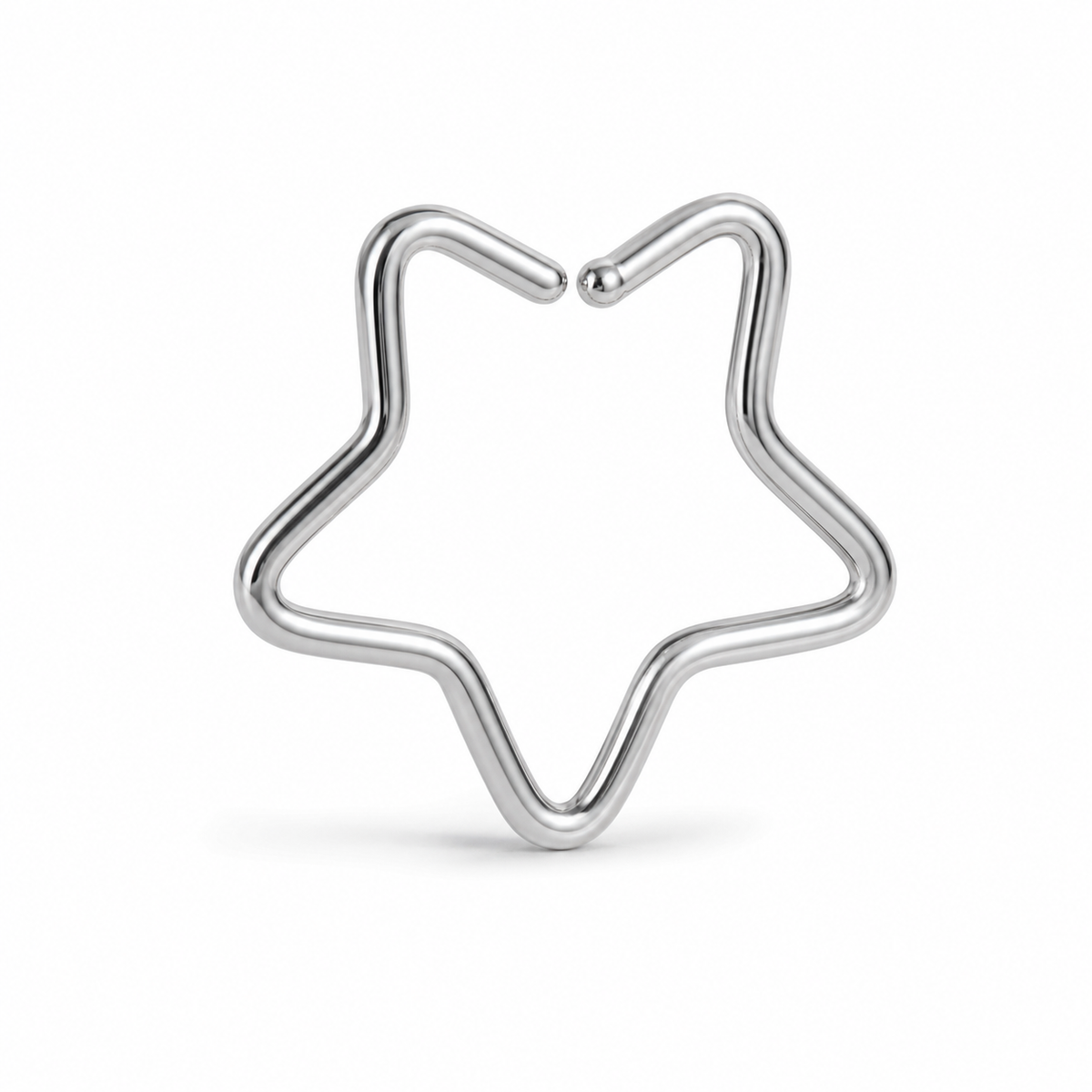 [TOPOSH-ROLE-ORDER-CLEANUP-20260717-BATCH13:TP-NS-SIL-16G12-PLN-004:01] Star Titanium Nose Jewelry – Silver, 12mm | 01_primary_product_bg