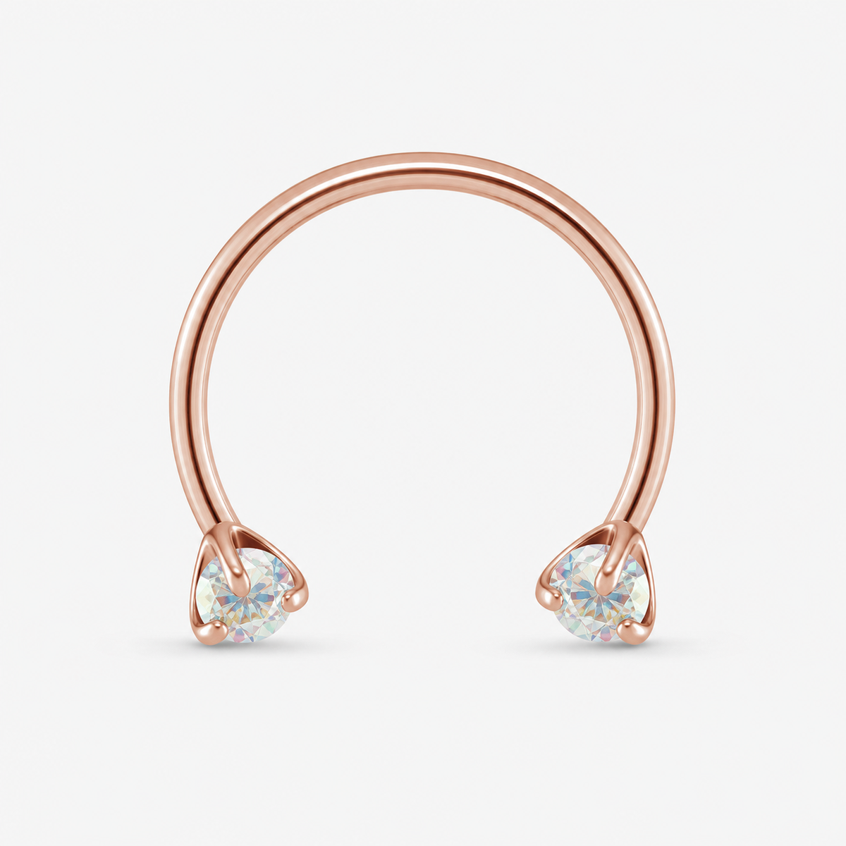 [TOPOSH-ROLE-ORDER-CLEANUP-20260717-BATCH09:TP-HS-TH-RG-18G8-ABCZ-450:01] Aurora CZ Titanium Horseshoe Ring – Rose Gold, 8mm | 01_primary_product_bg