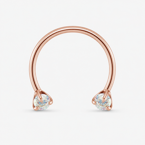 [TOPOSH-ROLE-ORDER-CLEANUP-20260717-BATCH09:TP-HS-TH-RG-18G8-ABCZ-450:01] Aurora CZ Titanium Horseshoe Ring – Rose Gold, 8mm | 01_primary_product_bg