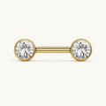 [TOPOSH-FULLSCORE-V5-20260712:TP-NP-IN-GD-14G10-B5-B5-CLCZ-132:01] Implant Grade Titanium - Nipple Ring - Gold - Clear CZ - 14G (1.6 x 10+5+5 mm) - primary product