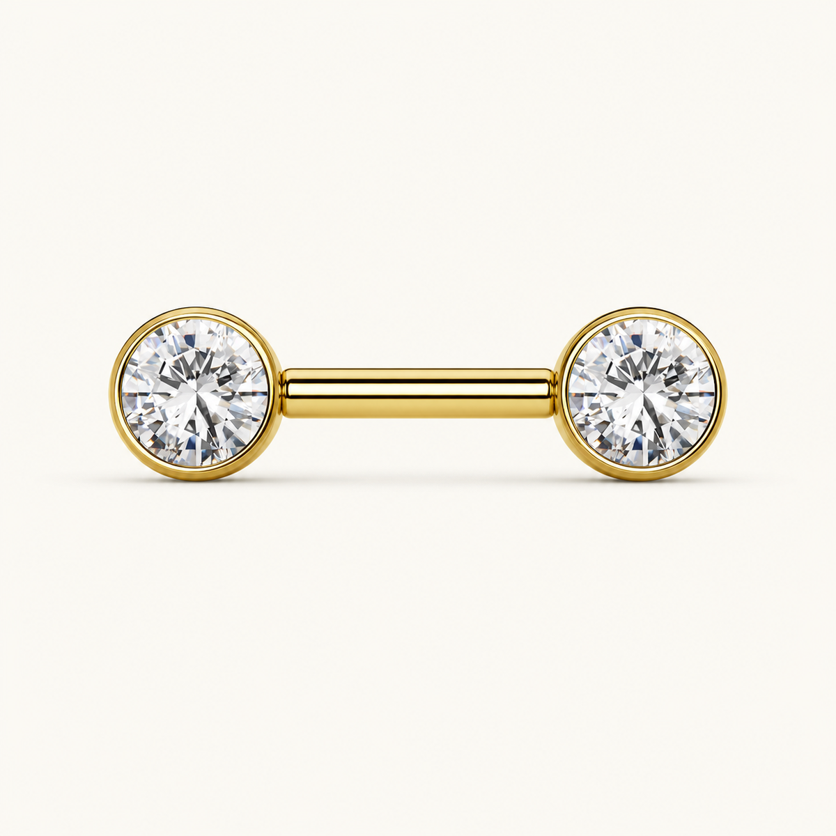 [TOPOSH-FULLSCORE-V5-20260712:TP-NP-IN-GD-14G10-B5-B5-CLCZ-132:01] Implant Grade Titanium - Nipple Ring - Gold - Clear CZ - 14G (1.6 x 10+5+5 mm) - primary product
