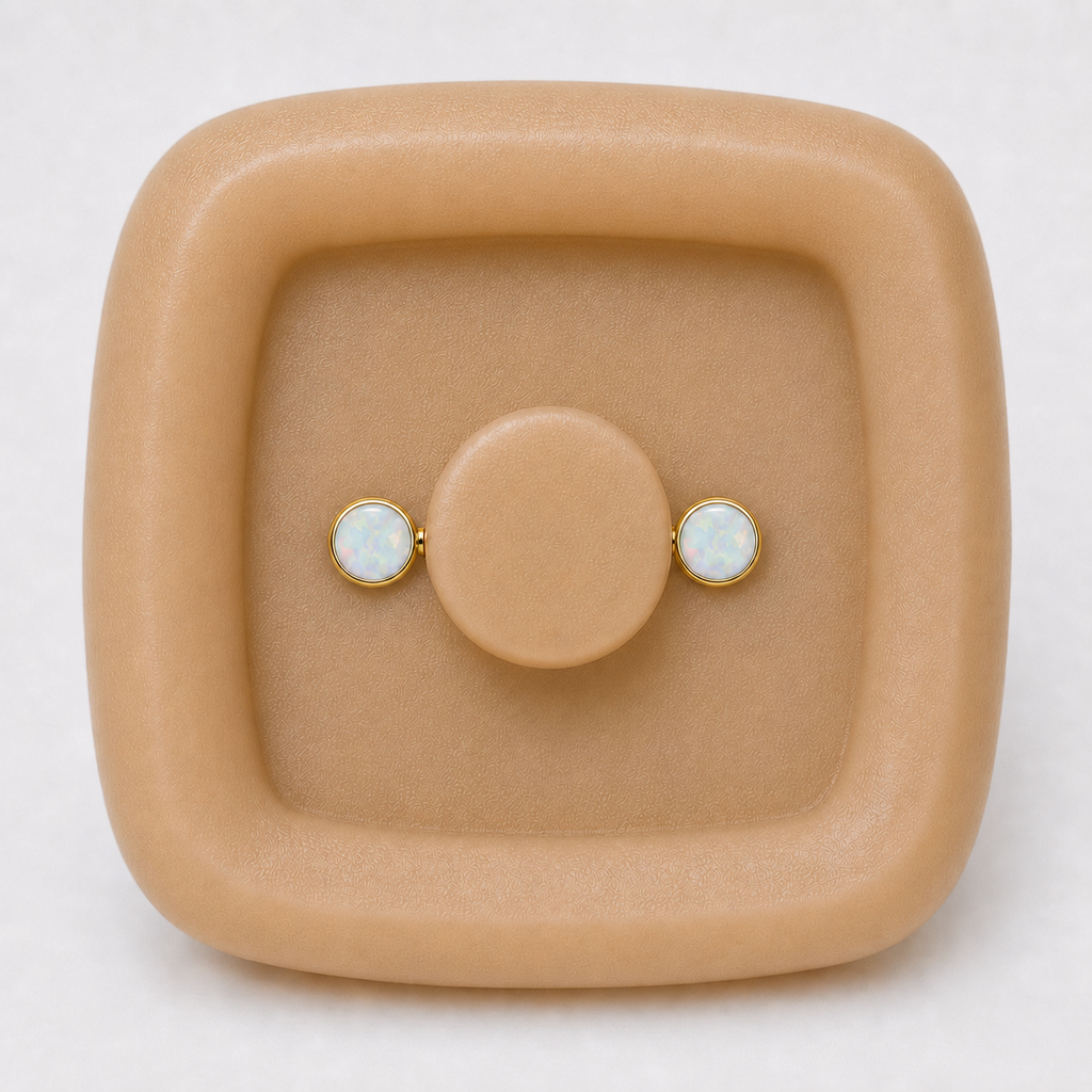 [TOPOSH-FULLSCORE-V5-20260712:TP-NP-TH-GD-14G12-B5-B5-OP17-004:04] Implant Grade Titanium - Nipple Ring - Gold - OP17 - 14G (1.6 x 12+5+5 mm) - threadless mechanism
