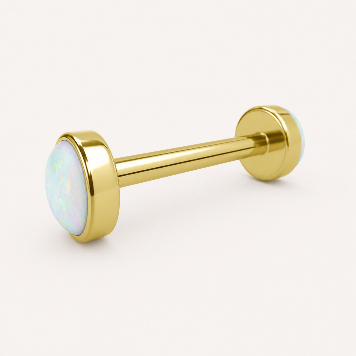 [TOPOSH-FULLSCORE-V5-20260712:TP-NP-TH-GD-14G12-B5-B5-OP17-004:05] Implant Grade Titanium - Nipple Ring - Gold - OP17 - 14G (1.6 x 12+5+5 mm) - side profile detail