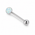 [TOPOSH-ROLE-ORDER-CLEANUP-20260717-BATCH15:TP-TR-TH-SIL-14G16-OP17-017:01] White Opal Titanium Tongue Barbell – Silver | 01_primary_product_bg