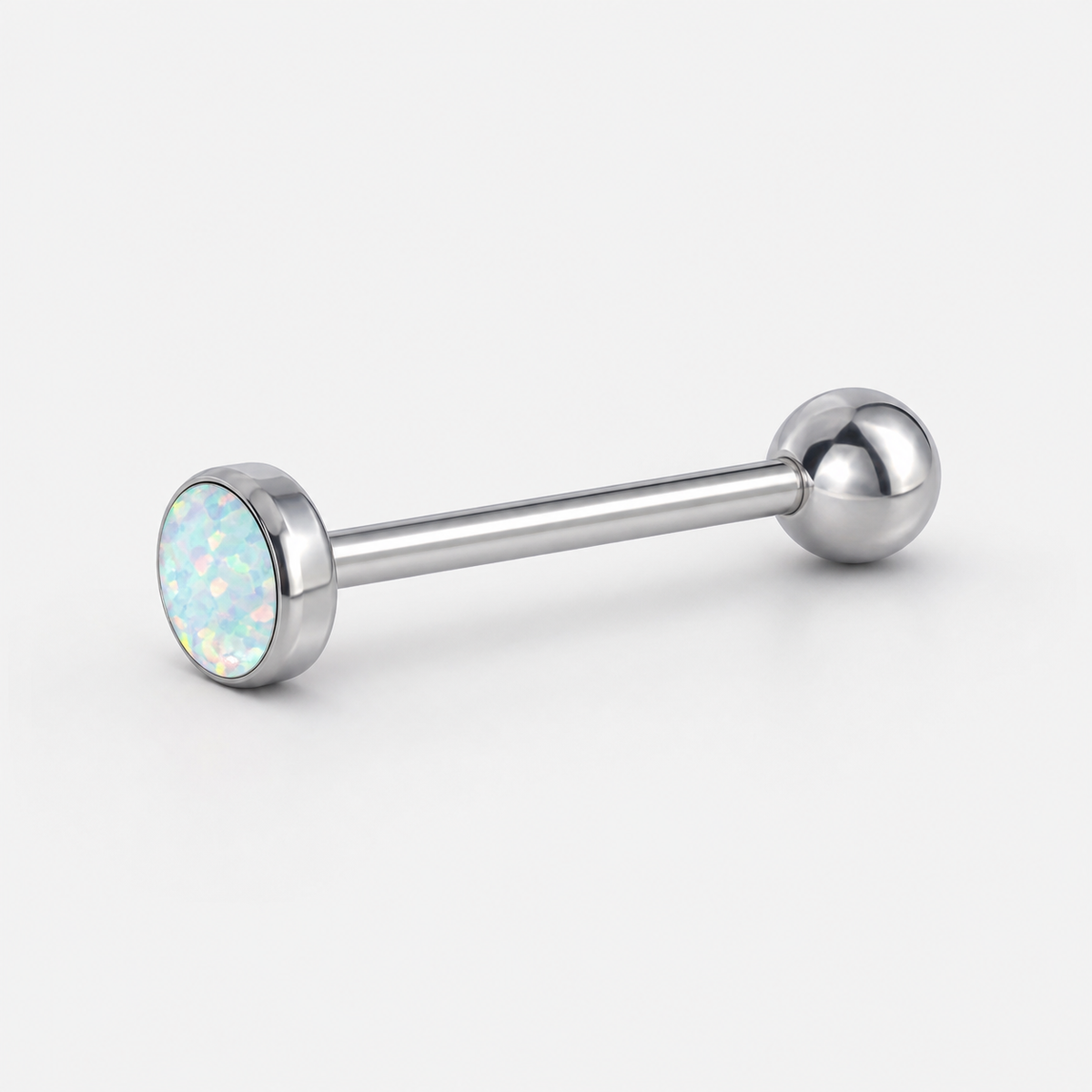 [TOPOSH-ROLE-ORDER-CLEANUP-20260717-BATCH15:TP-TR-TH-SIL-14G16-OP17-017:05] White Opal Titanium Tongue Barbell – Silver | 05_product_angles