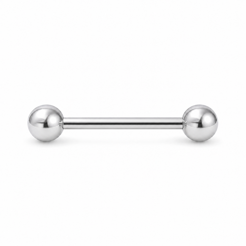 [TOPOSH-LEGACY-LAYOUT-REPAIR-20260717-LEGACY32:TP-TR-IN-SIL-14G16-B5-B5-PLN-315:01] Ball Titanium Tongue Barbell – Silver, 16+5+5mm | 01_primary_product_bg