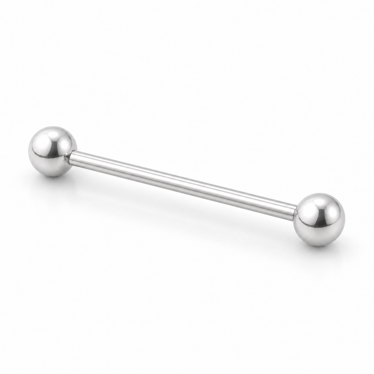 [TOPOSH-LEGACY-LAYOUT-REPAIR-20260717-LEGACY32:TP-TR-IN-SIL-14G16-B5-B5-PLN-315:05] Ball Titanium Tongue Barbell – Silver, 16+5+5mm | 05_product_angles