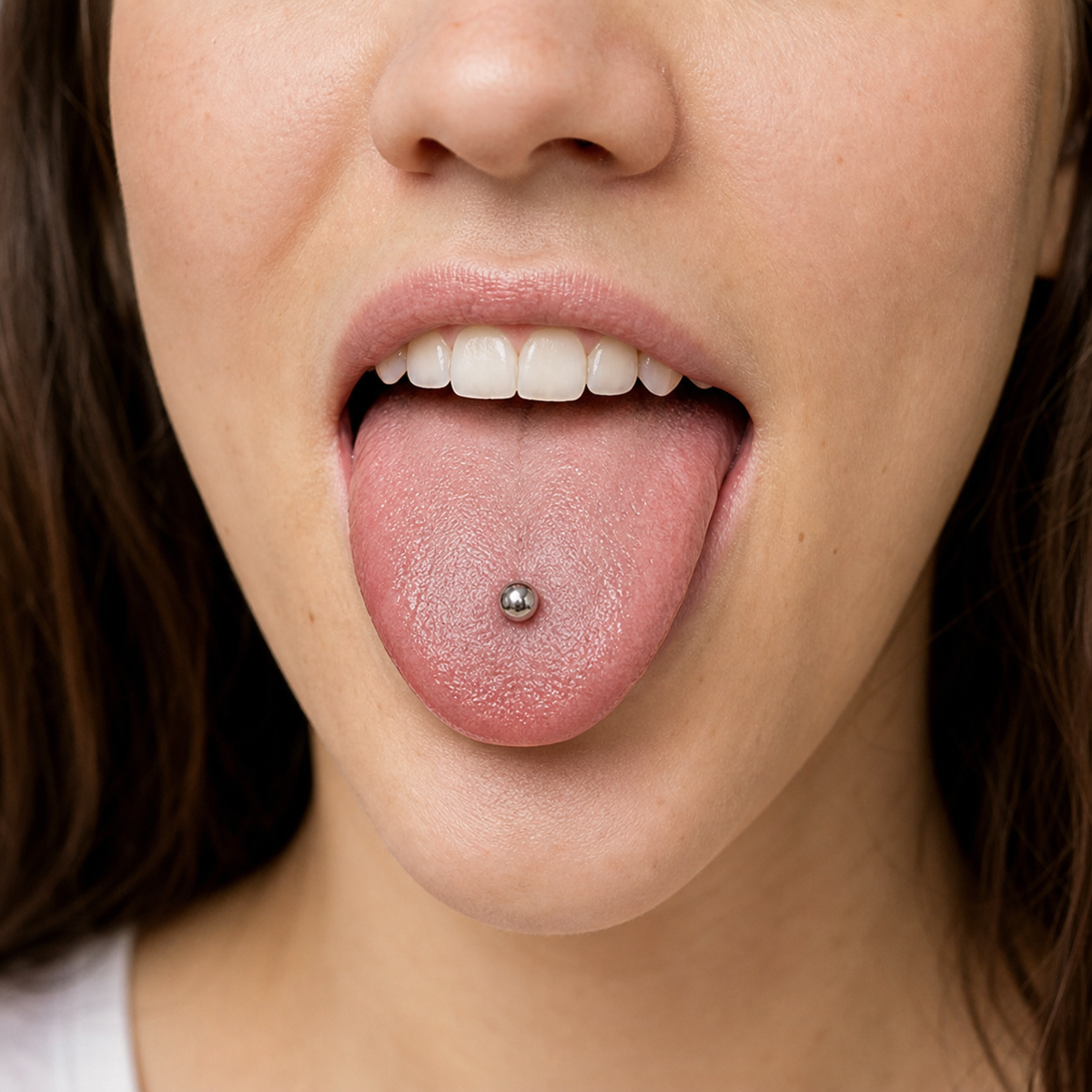 [TOPOSH-LEGACY-LAYOUT-REPAIR-20260717-LEGACY32:TP-TR-IN-SIL-14G16-B5-B5-PLN-315:02] Ball Titanium Tongue Barbell – Silver, 16+5+5mm | 02_model_white