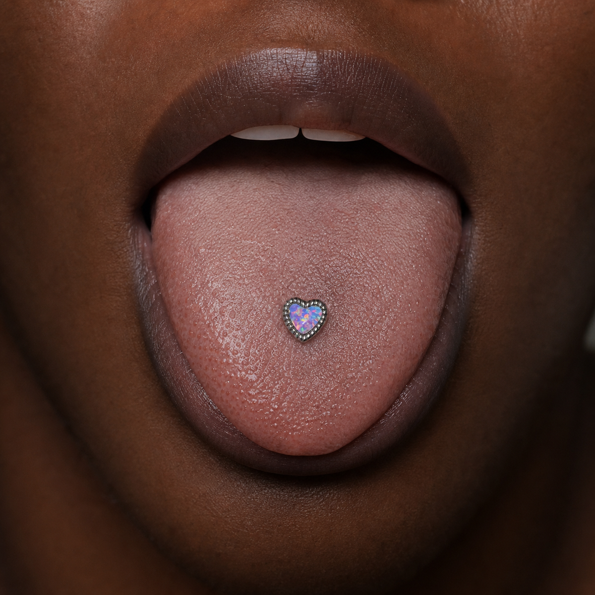 [TOPOSH-LEGACY-LAYOUT-REPAIR-20260717-LEGACY32:TP-TR-IN-SIL-14G16-T6-OP38-004:03] Heart Purple Opal Titanium Tongue Barbell – Silver | 03_model_black