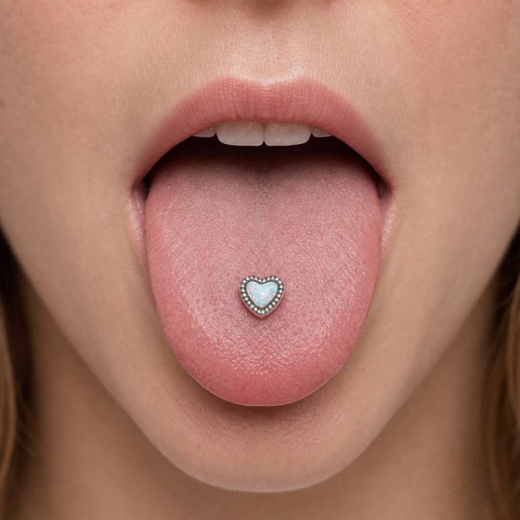 [TOPOSH-LEGACY-LAYOUT-REPAIR-20260717-LEGACY32:TP-TR-IN-SIL-14G16-T6-SW234-005:02] Heart White Opal Titanium Tongue Barbell – Silver | 02_model_white