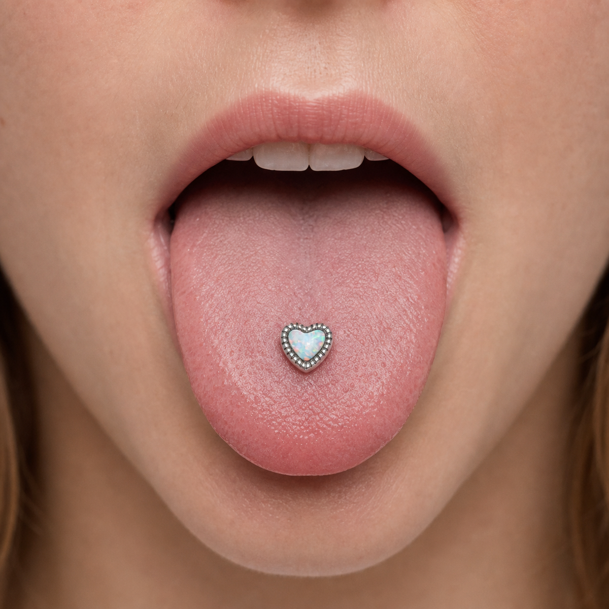 [TOPOSH-LEGACY-LAYOUT-REPAIR-20260717-LEGACY32:TP-TR-IN-SIL-14G16-T6-SW234-005:02] Heart White Opal Titanium Tongue Barbell – Silver | 02_model_white