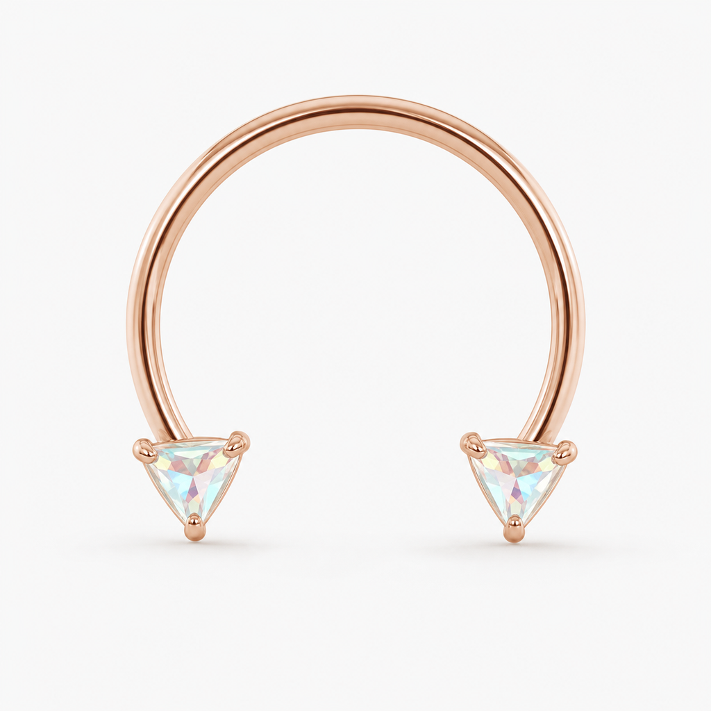 [TOPOSH-LEGACY-LAYOUT-REPAIR-20260717-LEGACY21:TP-HS-IN-RG-18G8-T2.5-ABCZ-478:01] Aurora CZ Titanium Horseshoe Ring – Rose Gold, 8+2.5mm | 01_primary_product_bg