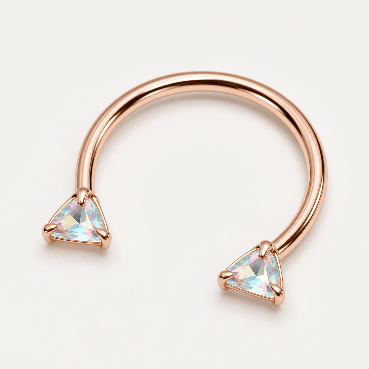 [TOPOSH-LEGACY-LAYOUT-REPAIR-20260717-LEGACY21:TP-HS-IN-RG-18G8-T2.5-ABCZ-478:05] Aurora CZ Titanium Horseshoe Ring – Rose Gold, 8+2.5mm | 05_product_angles