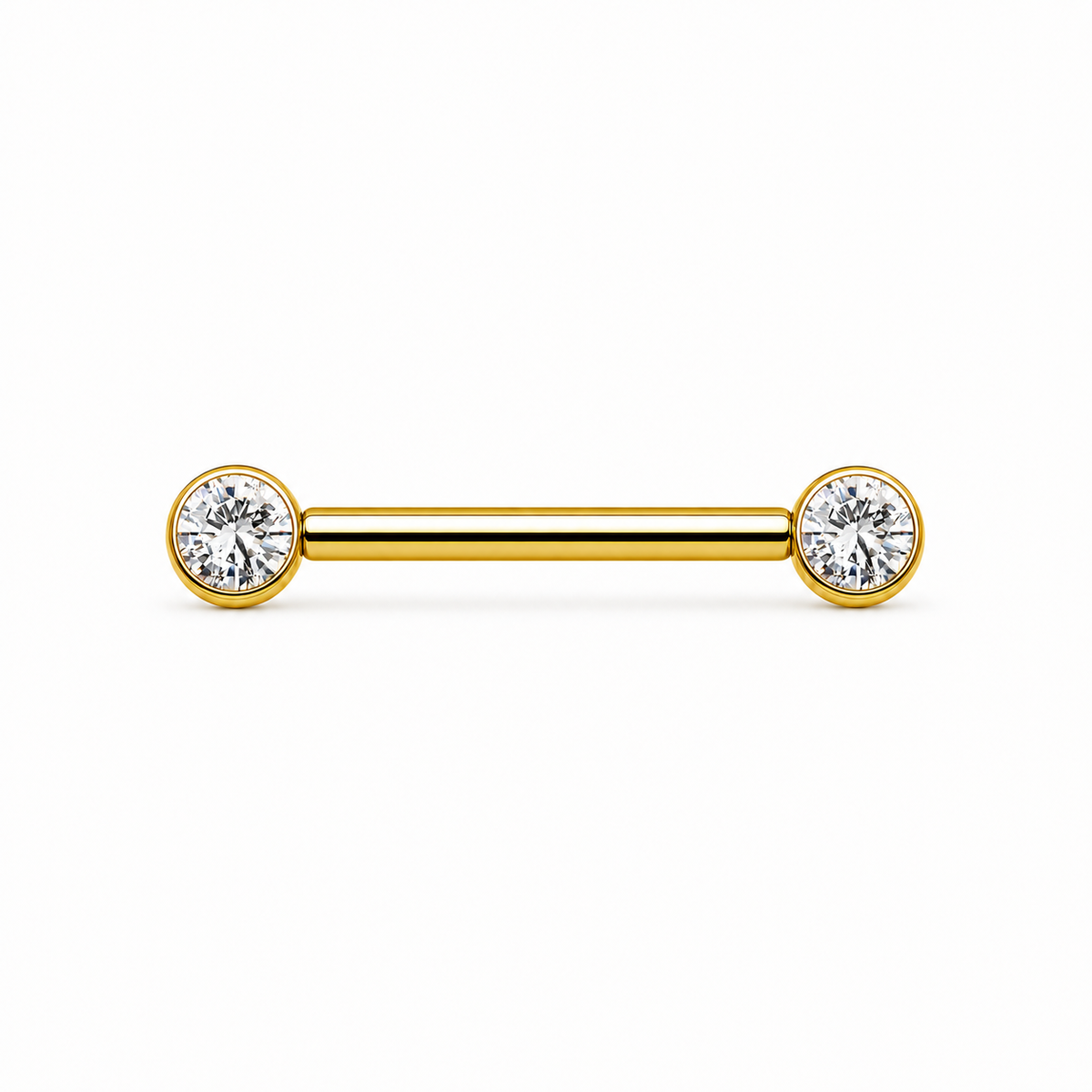 [TOPOSH-FULLSCORE-V7-20260712:TP-NP-IN-24K-14G14-B4-B4-CLCZ-144:01] Implant Grade Titanium - Nipple Ring - 24K Gold - Clear CZ - 14G (1.6 x 14+4+4 mm) - primary product