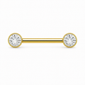 [TOPOSH-FULLSCORE-V7-20260712:TP-NP-IN-GD-14G14-B5-B5-CLCZ-097:01] Implant Grade Titanium - Nipple Ring - Gold - Clear CZ - 14G (1.6 x 14+5+5 mm) - primary product