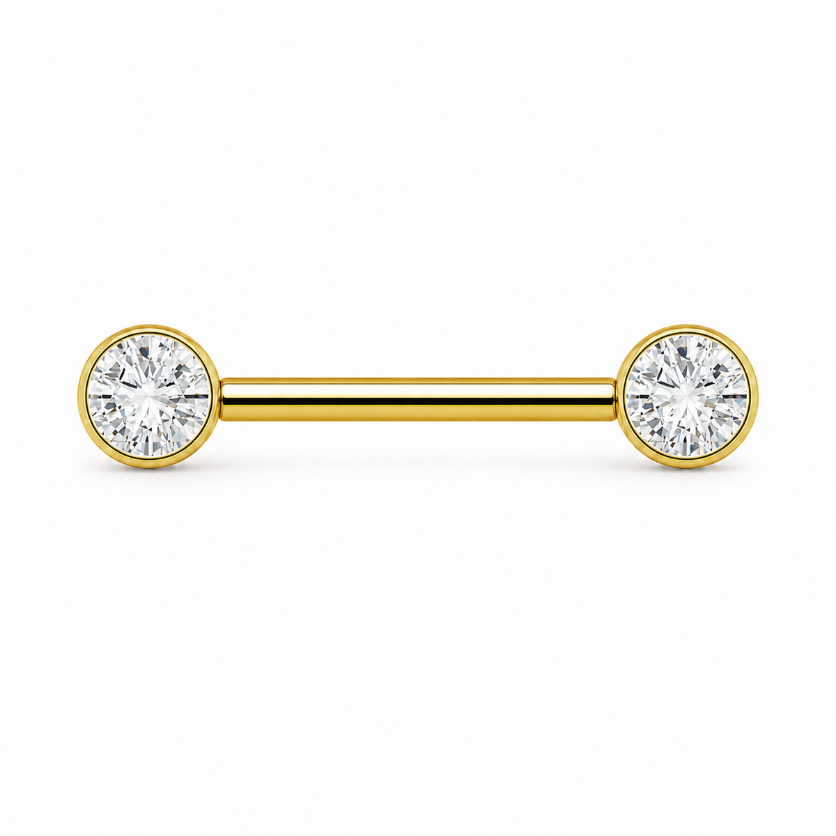 [TOPOSH-FULLSCORE-V7-20260712:TP-NP-IN-GD-14G14-B5-B5-CLCZ-097:01] Implant Grade Titanium - Nipple Ring - Gold - Clear CZ - 14G (1.6 x 14+5+5 mm) - primary product