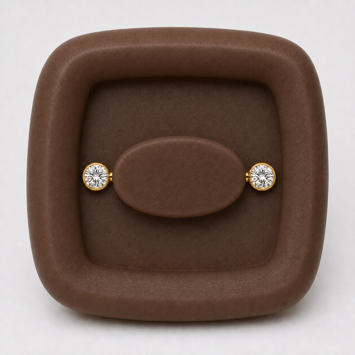 [TOPOSH-FULLSCORE-V7-20260712:TP-NP-IN-GD-14G14-B5-B5-CLCZ-097:03] Implant Grade Titanium - Nipple Ring - Gold - Clear CZ - 14G (1.6 x 14+5+5 mm) - macro detail