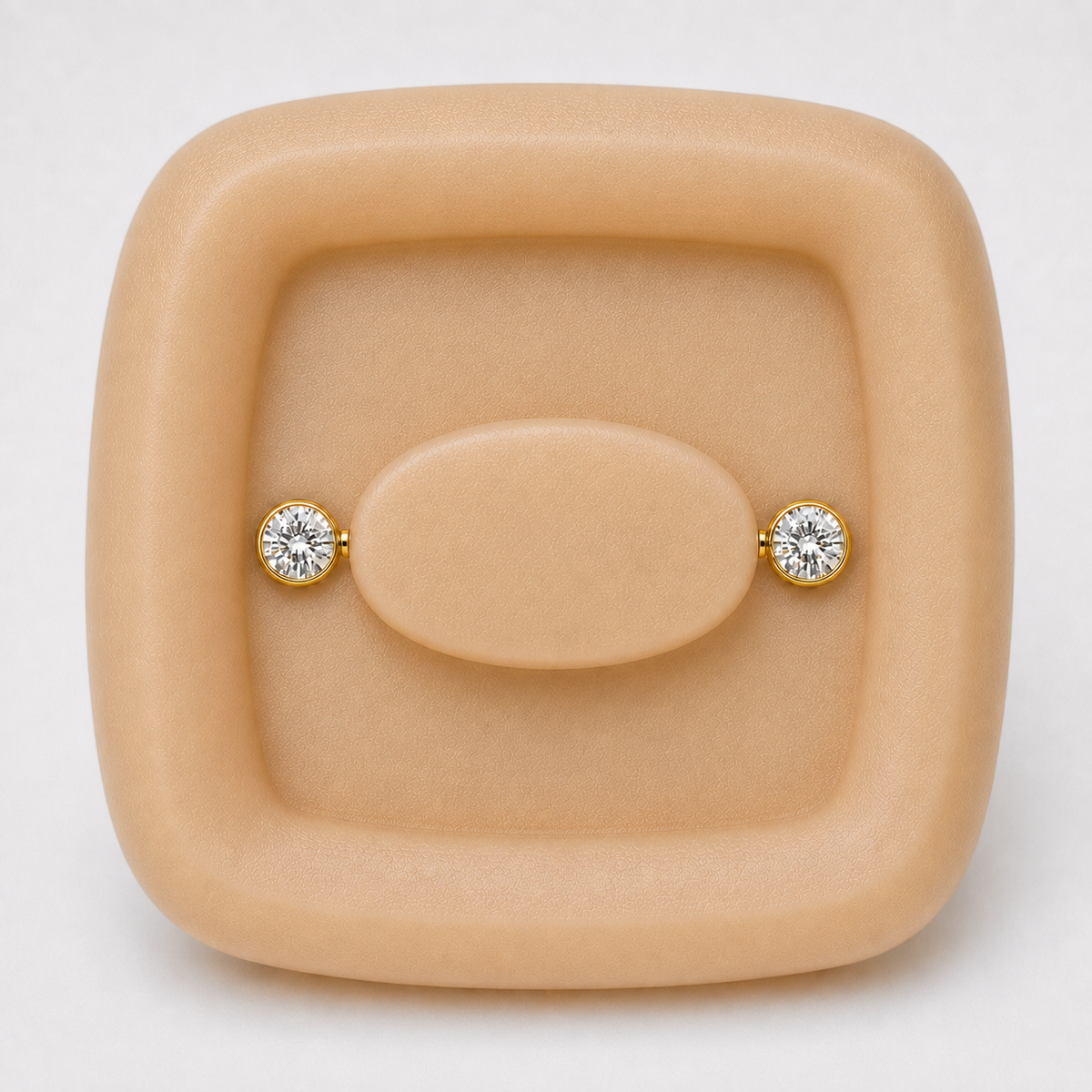 [TOPOSH-FULLSCORE-V7-20260712:TP-NP-IN-GD-14G14-B5-B5-CLCZ-097:04] Implant Grade Titanium - Nipple Ring - Gold - Clear CZ - 14G (1.6 x 14+5+5 mm) - back profile