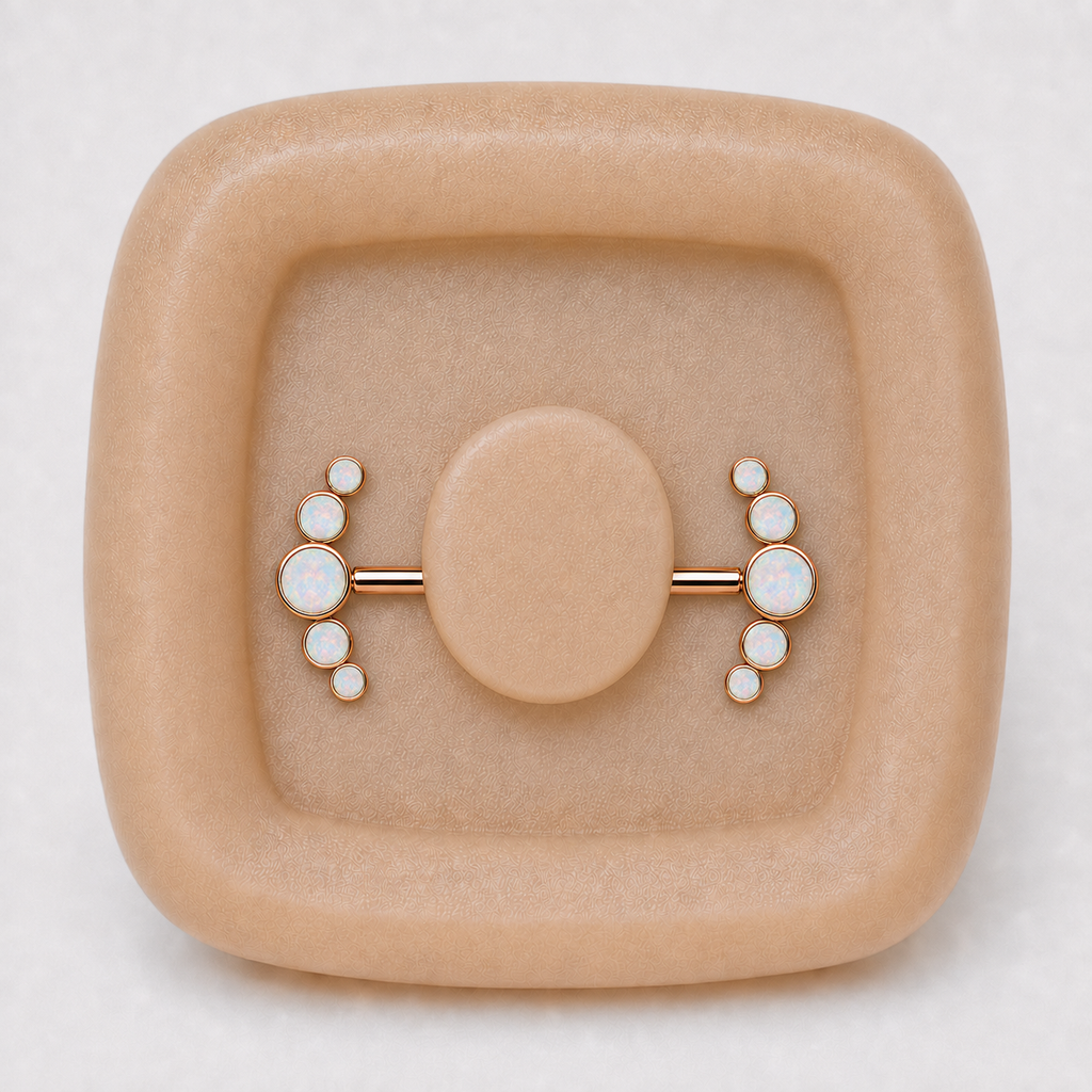 [TOPOSH-FULLSCORE-V7-20260712:TP-NP-IN-RG-14G14-OP17-026:04] Implant Grade Titanium - Nipple Ring - Rose Gold - OP17 - 14G (1.6 x 14 mm) - back profile