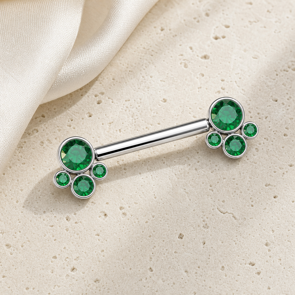 [TOPOSH-FULLSCORE-V7-20260712:TP-NP-IN-SIL-14G14-GRCZ-028:06] Implant Grade Titanium - Nipple Ring - Silver - GRCZ - 14G (1.6 x 14 mm) - flatlay styling