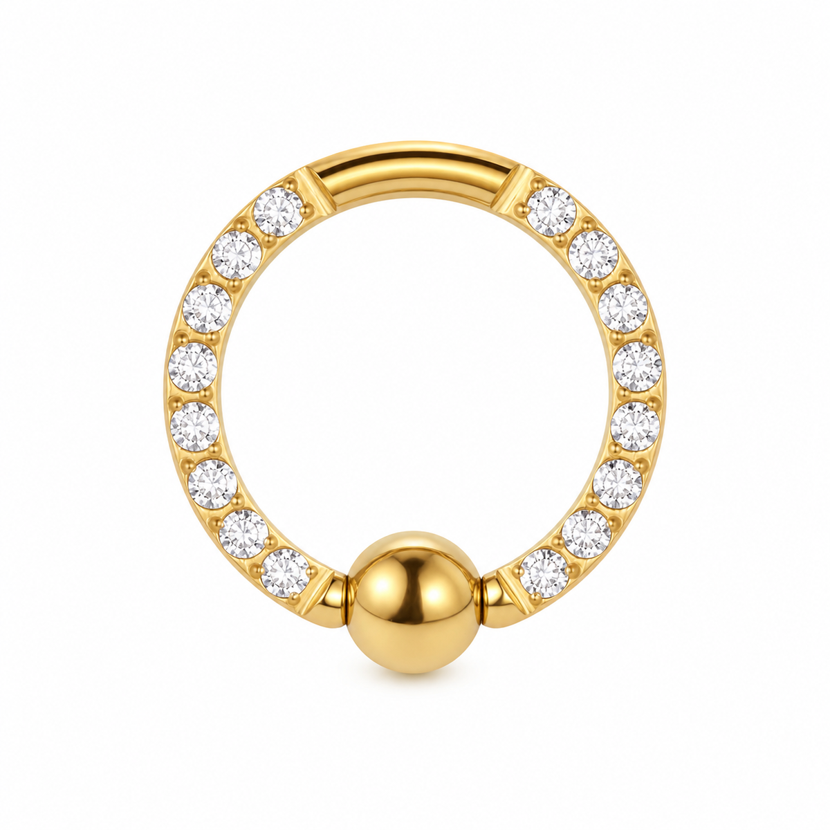 [TOPOSH-LEGACY-LAYOUT-REPAIR-20260717-LEGACY15:TP-BCR-GD-16G8-CLCZ-004:01] Pavé Clear CZ Titanium Captive Bead Ring – Gold | 01_primary_product_bg