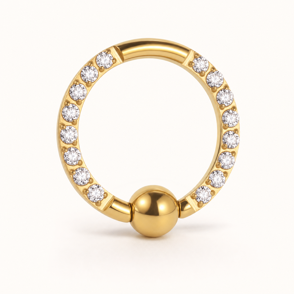 [TOPOSH-LEGACY-LAYOUT-REPAIR-20260717-LEGACY15:TP-BCR-GD-16G8-CLCZ-004:05] Pavé Clear CZ Titanium Captive Bead Ring – Gold | 05_product_angles