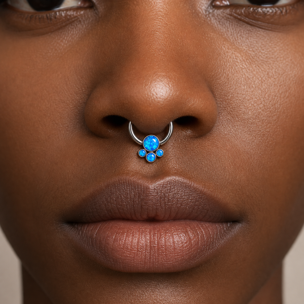 [TOPOSH-LEGACY-LAYOUT-REPAIR-20260717-LEGACY16:TP-BCR-SIL-16G8-T4-OP05-001:03] Blue Opal Titanium Captive Bead Ring – Silver | 03_model_black