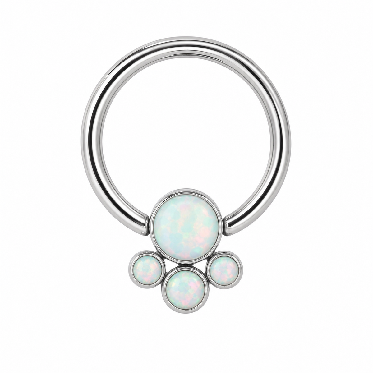 [TOPOSH-LEGACY-LAYOUT-REPAIR-20260717-LEGACY16:TP-BCR-SIL-16G8-T4-OP17-002:01] White Opal Titanium Captive Bead Ring – Silver | 01_primary_product_bg