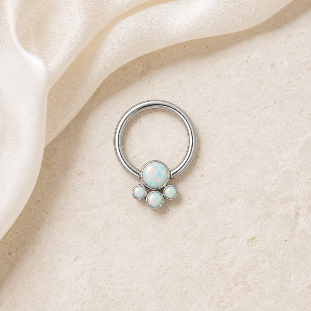 [TOPOSH-LEGACY-LAYOUT-REPAIR-20260717-LEGACY16:TP-BCR-SIL-16G8-T4-OP17-002:06] White Opal Titanium Captive Bead Ring – Silver | 06_accessory_flatlay