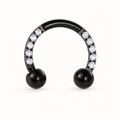[TOPOSH-LEGACY-LAYOUT-REPAIR-20260717-LEGACY19:TP-HS-EX-BK-16G8-B3-B3-CLCZ-022:01] Clear CZ Titanium Horseshoe Ring – Black | 01_primary_product_bg