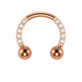[TOPOSH-LEGACY-LAYOUT-REPAIR-20260717-LEGACY20:TP-HS-EX-RG-16G8-B3-B3-CLCZ-024:01] Clear CZ Titanium Horseshoe Ring – Rose Gold | 01_primary_product_bg
