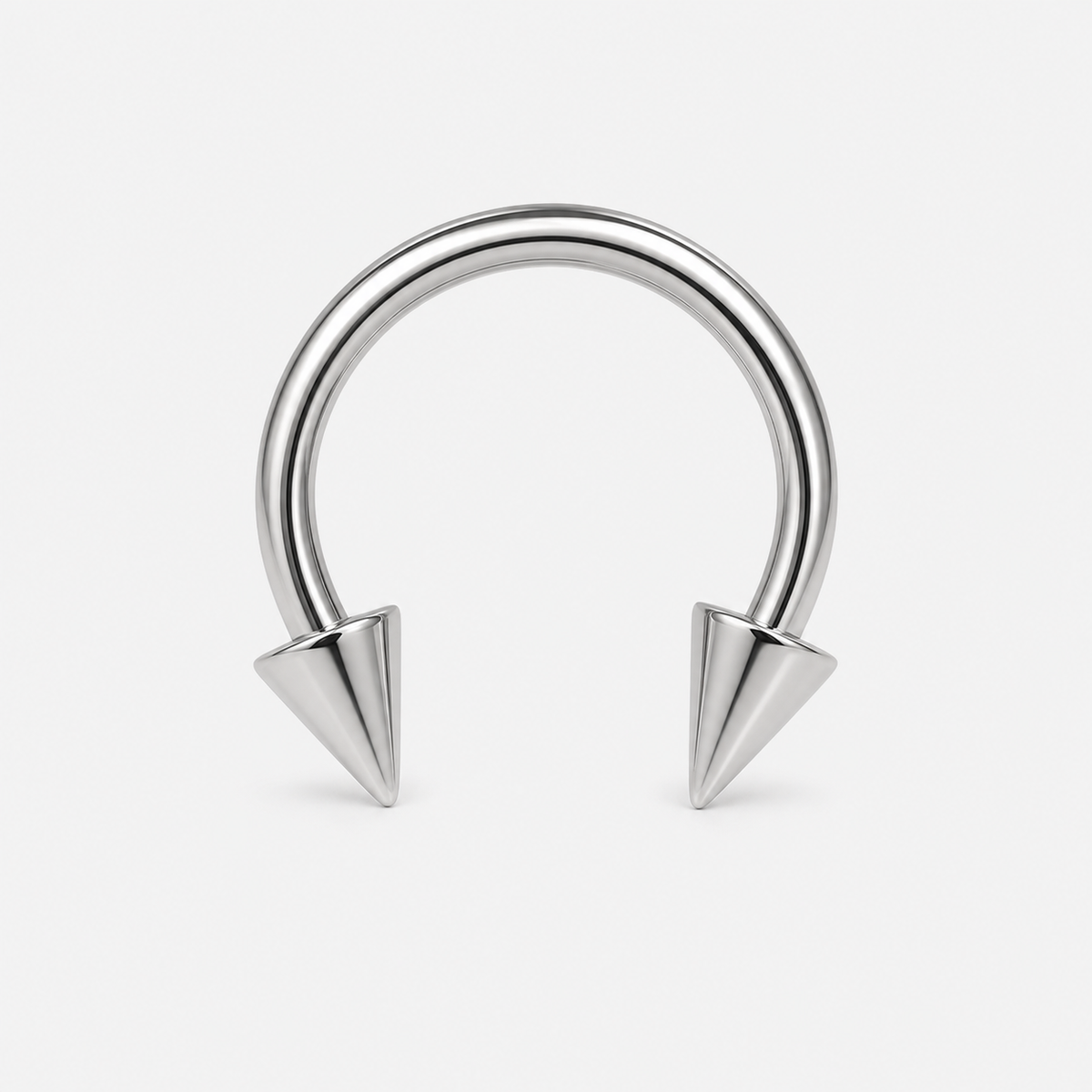 [TOPOSH-LEGACY-LAYOUT-REPAIR-20260717-LEGACY20:TP-HS-EX-SIL-16G10-B3-B3-PLN-009:01] Cone Titanium Horseshoe Ring – Silver | 01_primary_product_bg