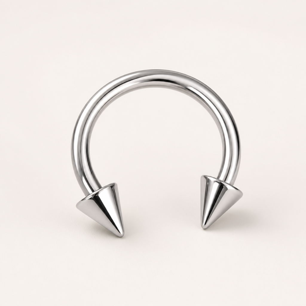 [TOPOSH-LEGACY-LAYOUT-REPAIR-20260717-LEGACY20:TP-HS-EX-SIL-16G10-B3-B3-PLN-009:05] Cone Titanium Horseshoe Ring – Silver | 05_product_angles