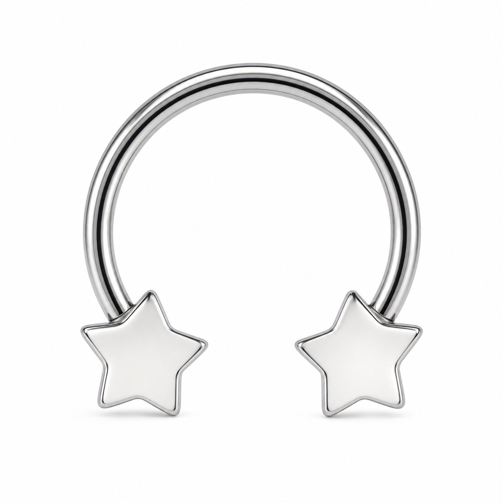 [TOPOSH-LEGACY-LAYOUT-REPAIR-20260717-LEGACY21:TP-HS-EX-SIL-16G10-PLN-011:01] Star Titanium Horseshoe Ring – Silver | 01_primary_product_bg