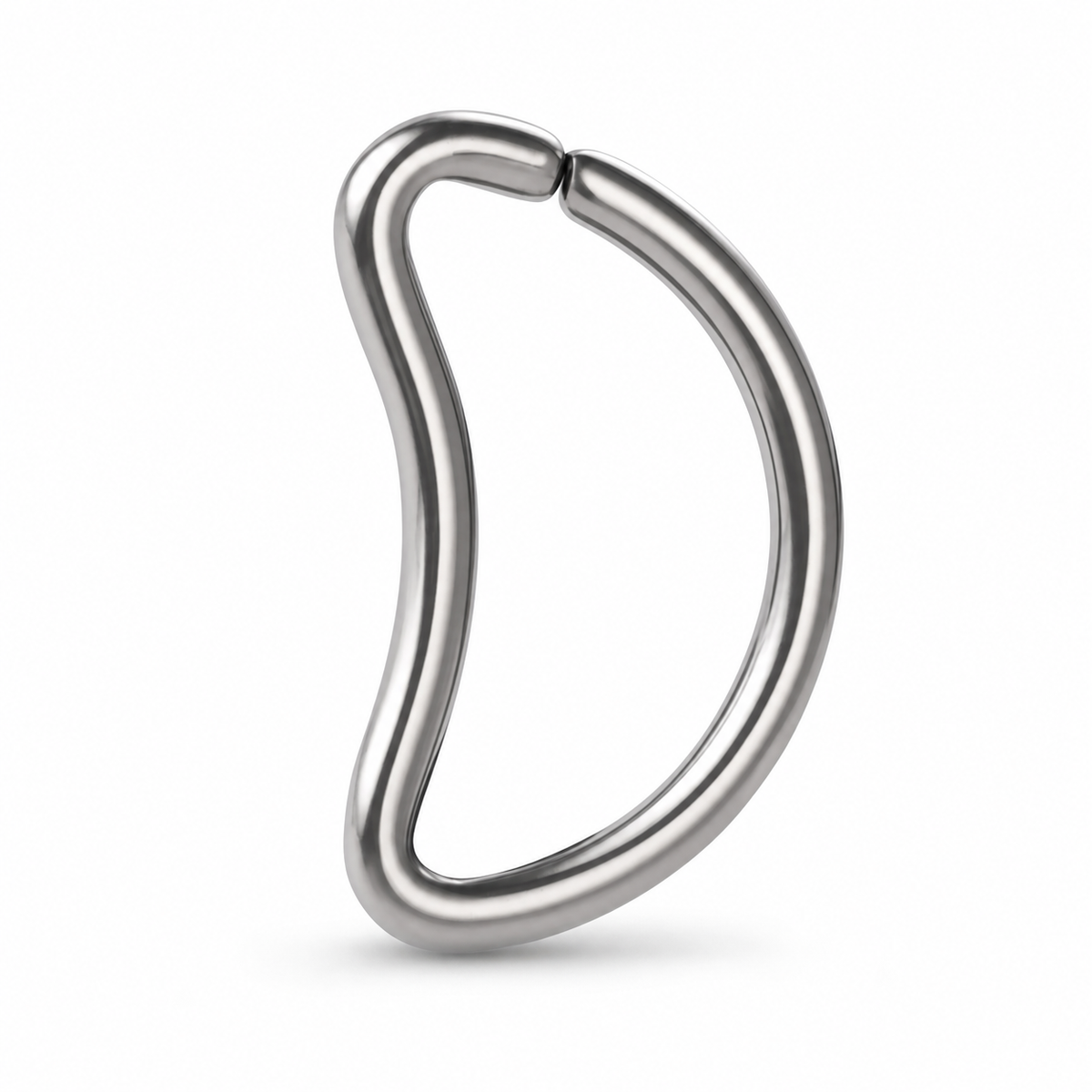 [TOPOSH-LEGACY-LAYOUT-REPAIR-20260717-LEGACY13:TP-HOP-SIL-16G10-PLN-003:01] D-Shape Titanium Hoop – Silver | 01_primary_product_bg
