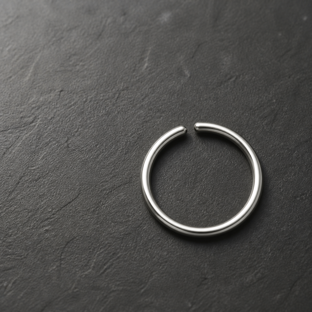 [TOPOSH-LEGACY-LAYOUT-REPAIR-20260717-LEGACY13:TP-HOP-SIL-20G8-PLN-090:06] Titanium Hoop – Silver, 8mm | 06_accessory_flatlay