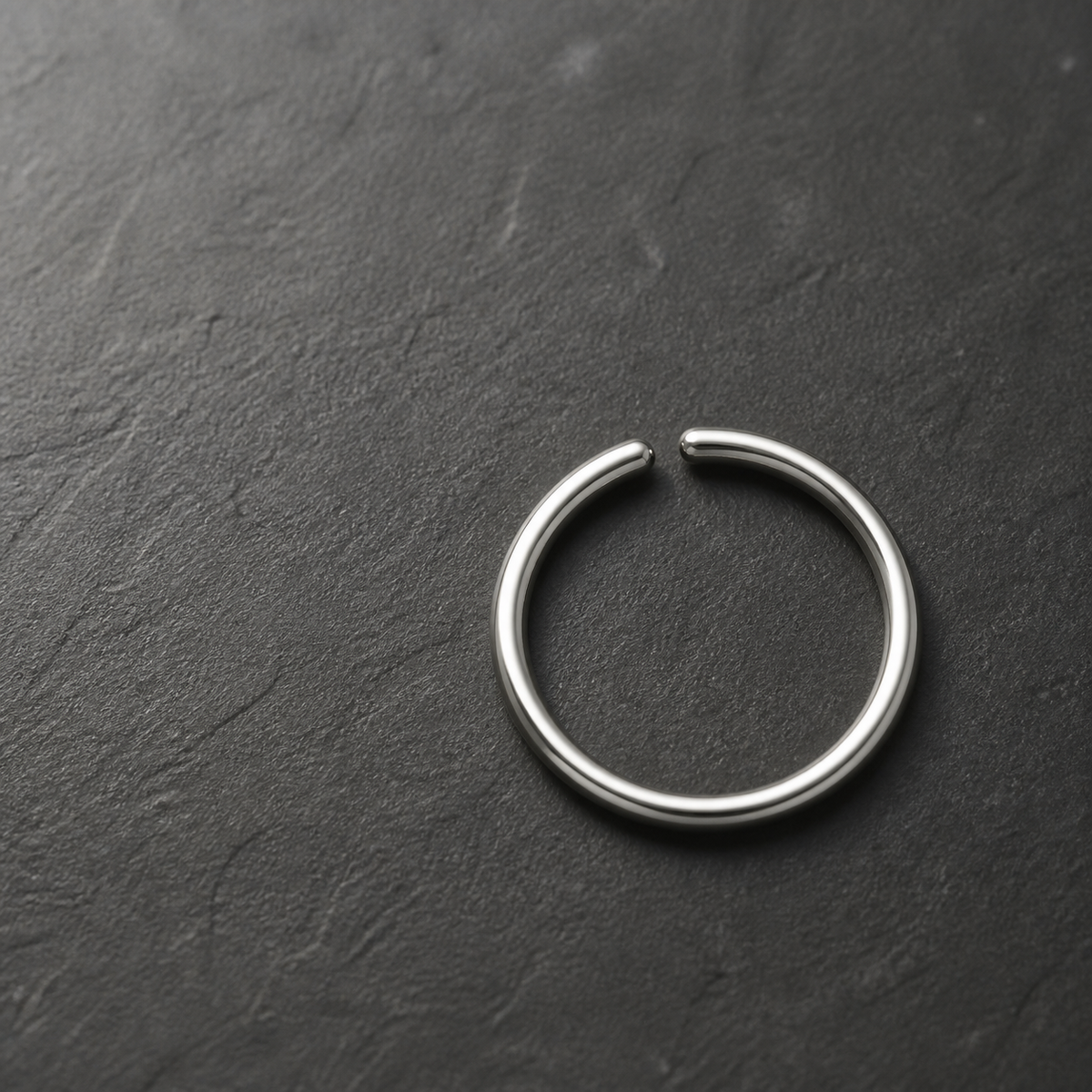 [TOPOSH-LEGACY-LAYOUT-REPAIR-20260717-LEGACY13:TP-HOP-SIL-20G8-PLN-090:06] Titanium Hoop – Silver, 8mm | 06_accessory_flatlay