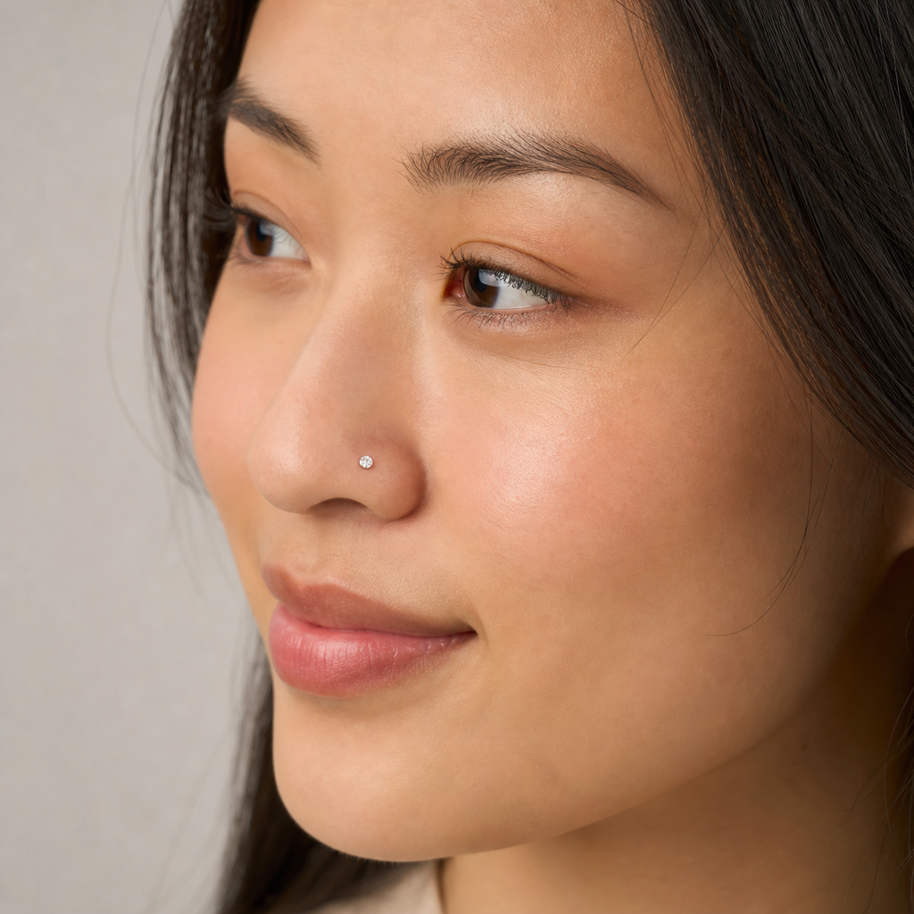 [TOPOSH-LEGACY-LAYOUT-REPAIR-20260717-LEGACY18:TP-NS-S-SIL-20G7-T2-CLCZ-010:04] Clear CZ Titanium Nose Screw – Silver, 7+2mm | 04_model_asian