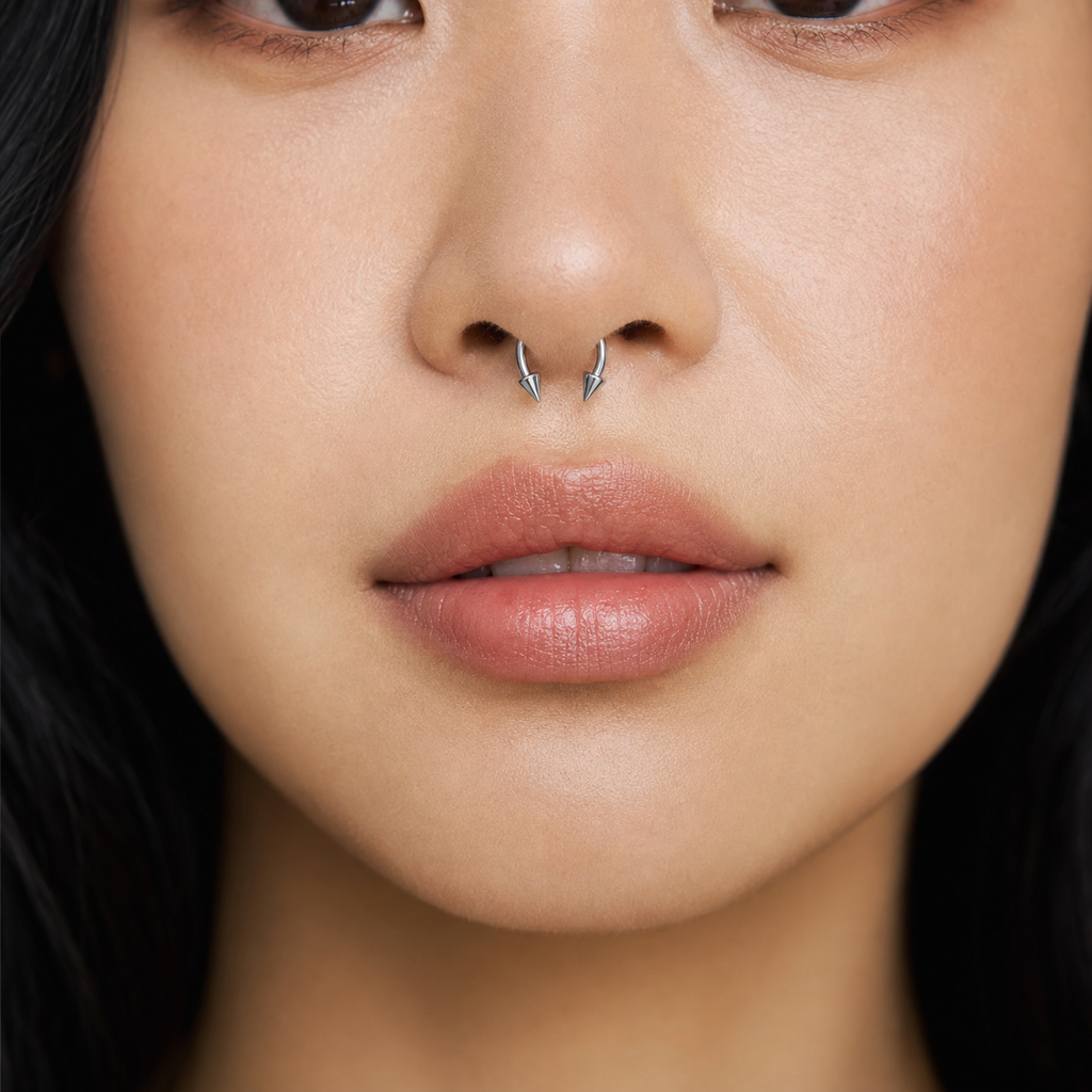 [TOPOSH-LEGACY-LAYOUT-REPAIR-20260717-LEGACY20:TP-HS-EX-SIL-16G10-B3-B3-PLN-009:04] Cone Titanium Horseshoe Ring – Silver | 04_model_asian