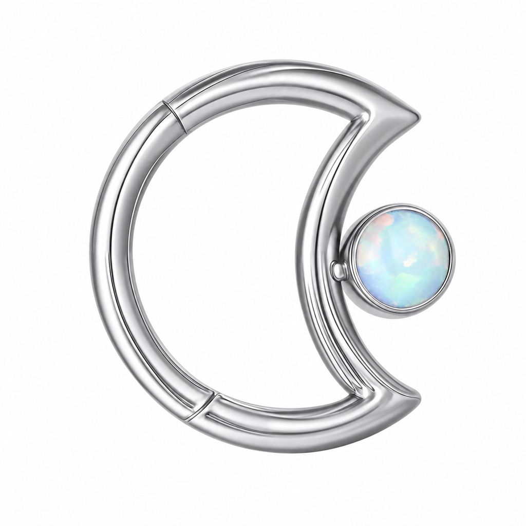 [TOPOSH-LEGACY-LAYOUT-REPAIR-20260717-LEGACY27:TP-SR-CB-SIL-16G8-SW234-008:01] Moon White Opal Titanium Segment Ring – Silver, 8mm | 01_primary_product_bg