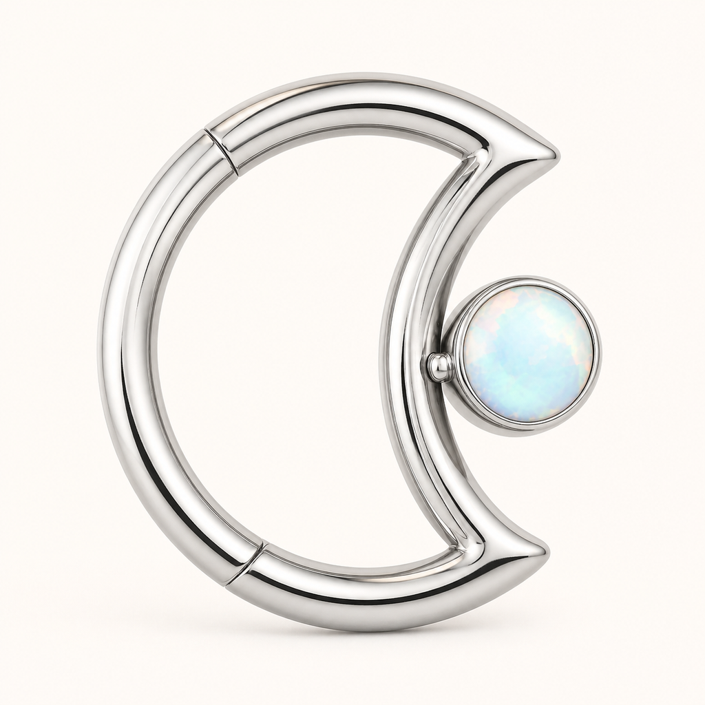 [TOPOSH-LEGACY-LAYOUT-REPAIR-20260717-LEGACY27:TP-SR-CB-SIL-16G8-SW234-008:05] Moon White Opal Titanium Segment Ring – Silver, 8mm | 05_product_angles