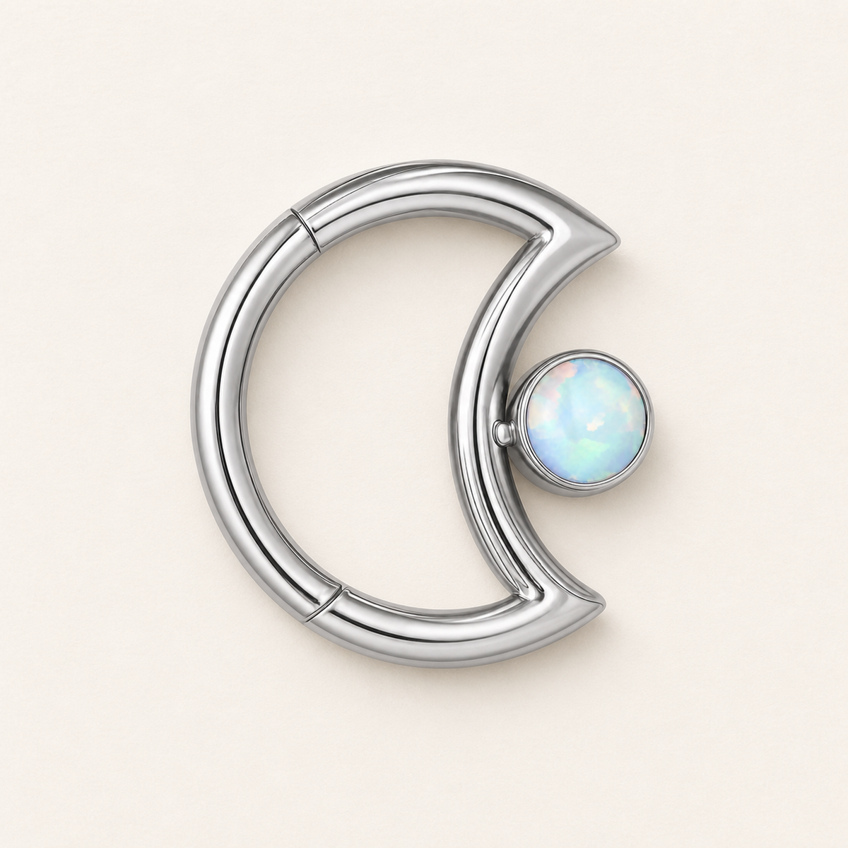 [TOPOSH-LEGACY-LAYOUT-REPAIR-20260717-LEGACY27:TP-SR-CB-SIL-16G8-SW234-008:06] Moon White Opal Titanium Segment Ring – Silver, 8mm | 06_accessory_flatlay