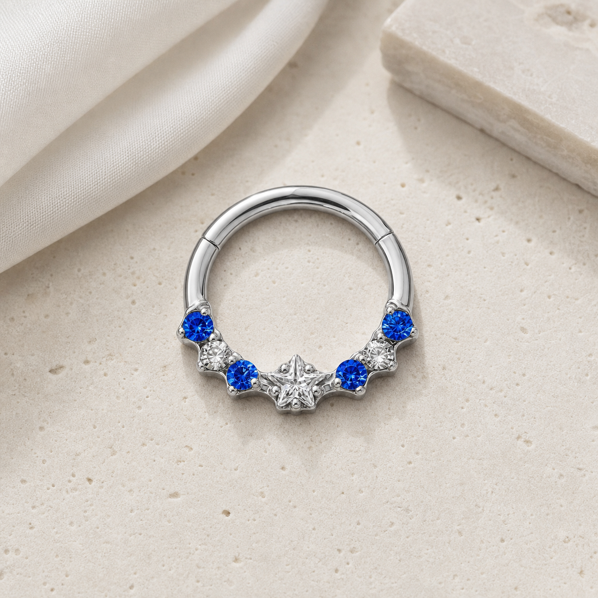 [TOPOSH-LEGACY-LAYOUT-REPAIR-20260717-LEGACY27:TP-SR-SIL-16G8-CLCZ-205:06] Moon Clear CZ Titanium Segment Ring – Silver | 06_accessory_flatlay