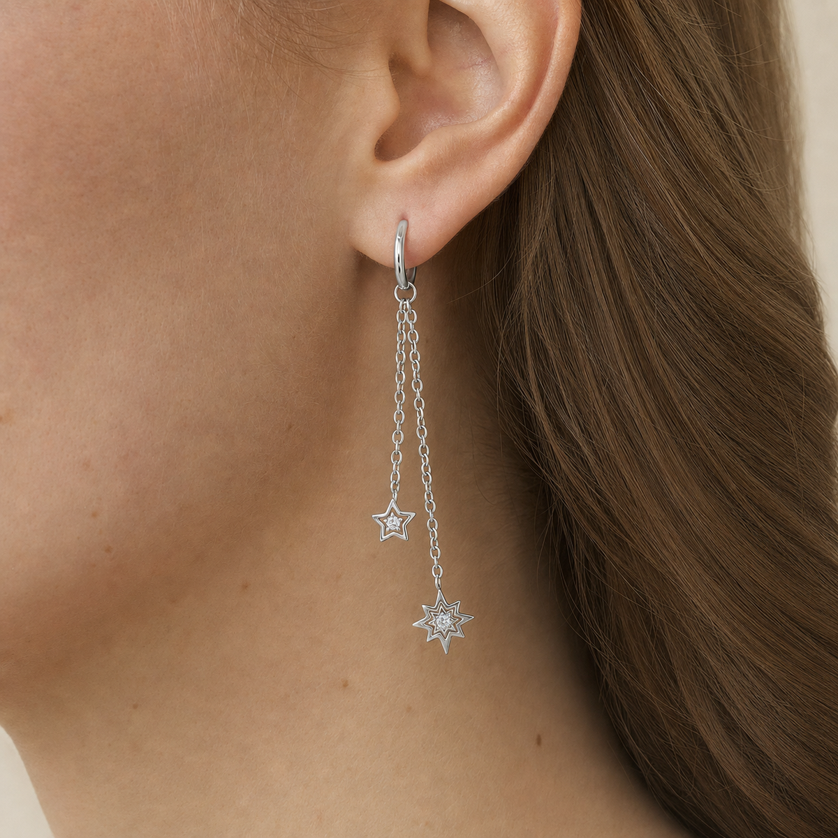[TOPOSH-LEGACY-LAYOUT-REPAIR-20260717-LEGACY30:TP-PART-SIL-CLCZ-130:02] Double Star Clear CZ Titanium Piercing End – Silver | 02_model_white