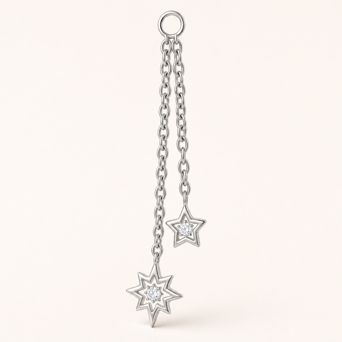 [TOPOSH-LEGACY-LAYOUT-REPAIR-20260717-LEGACY30:TP-PART-SIL-CLCZ-130:05] Double Star Clear CZ Titanium Piercing End – Silver | 05_product_angles